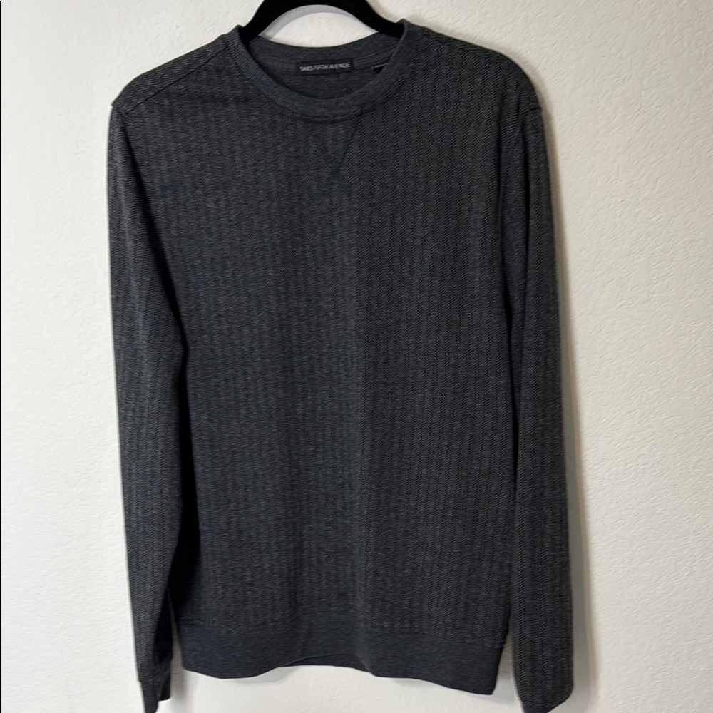 Men's Gray Sweater by Saks Fifth Avenue Men’s M Cotton Blend